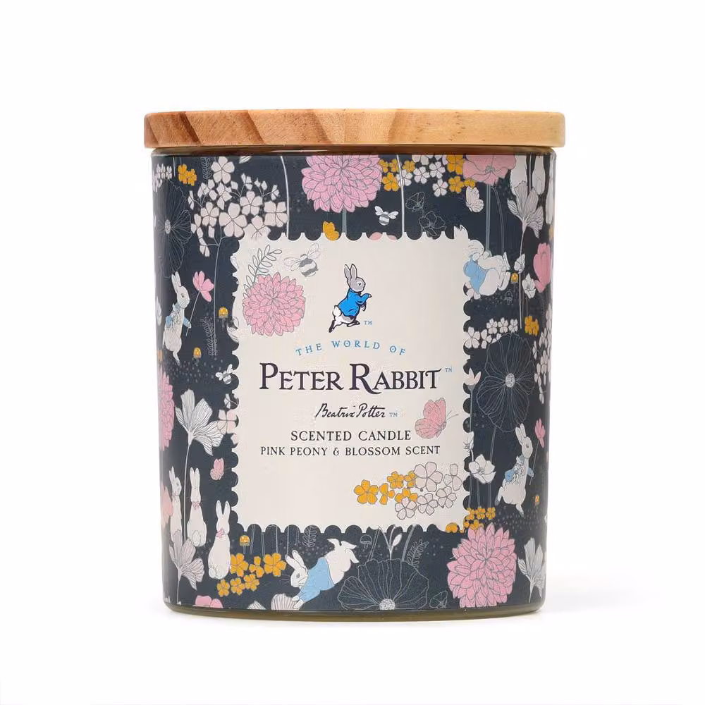 Peter Rabbit Pink Peony Blossom Scented Candle with Wood Lid, 213g – 2