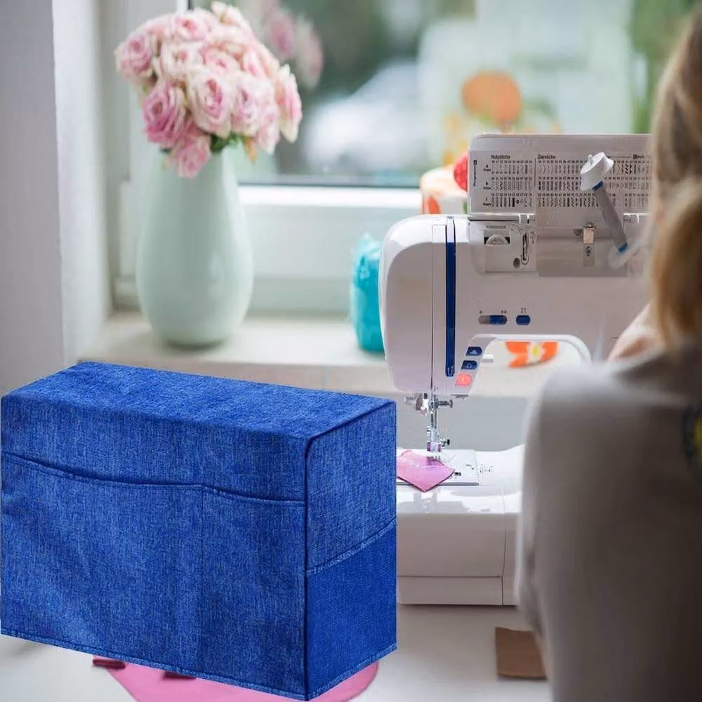 Havendro Foldable Sewing Machine Protective Cover with Storage Pocket in Blue – 3