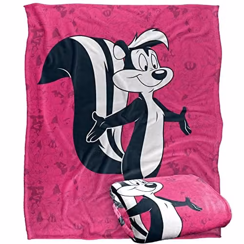 Warner Brothers Looney Tunes Silky Touch Super Soft Fleece Throw Blanket, W/D/H: 152 x 127 cm, Multicolour and White