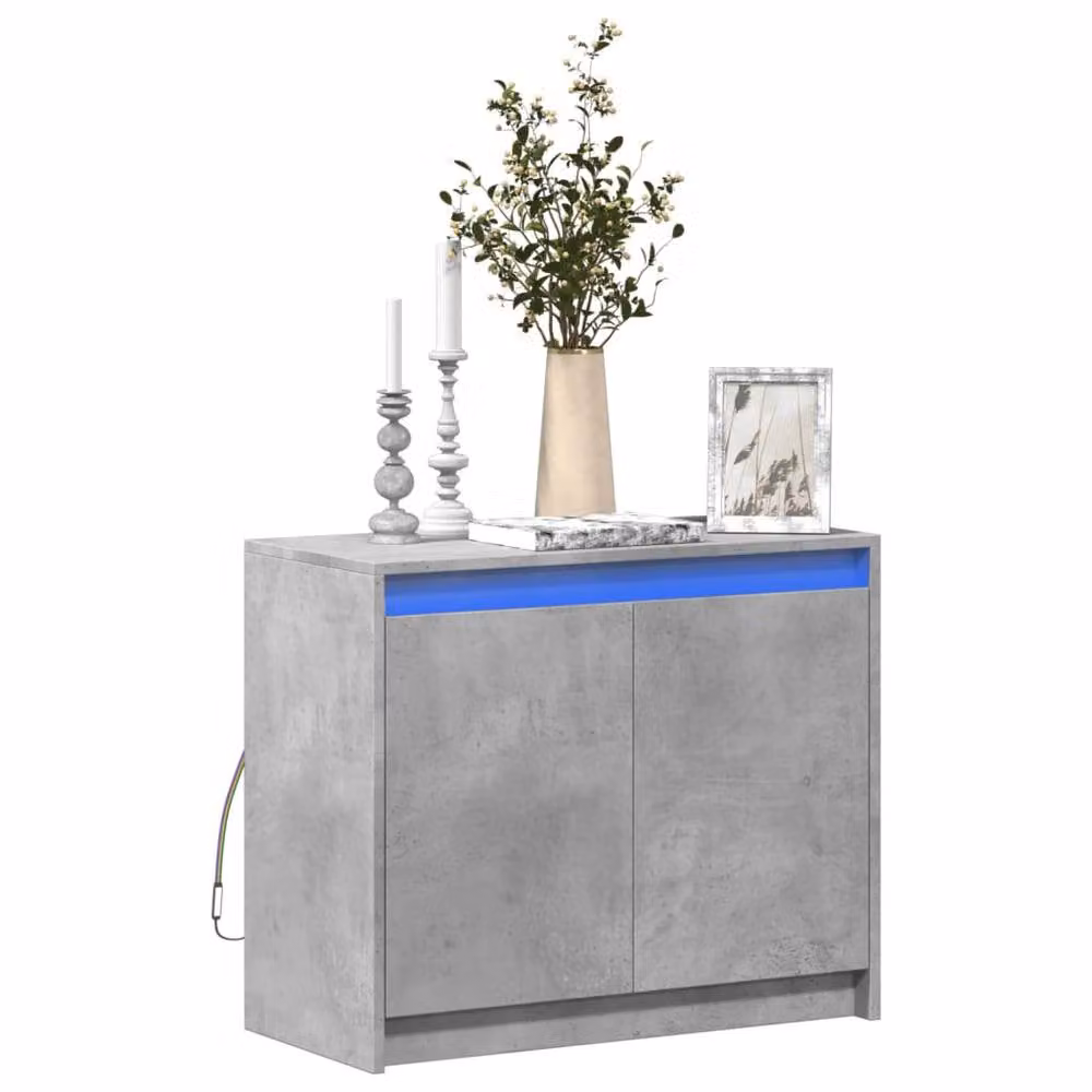 Berkfield Home Sideboard in Concrete Grey with Integrated LED Lighting, W/D/H: 72 x 34 x 61 cm – 2