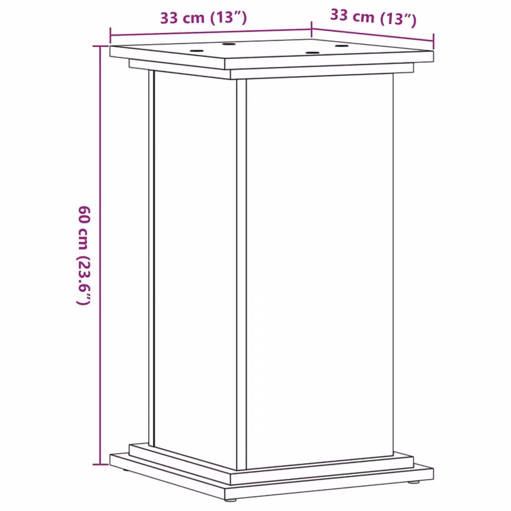 Berkfield Home Modern Square Plant Stand in Brown Wood, W/D/H: 33 x 33 x 60 cm – 5