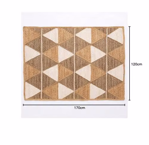 Naturelle Prestbury Natural Geo Handbraided Jute Rug, Beige, W: 120 cm, D: 170 cm – 3