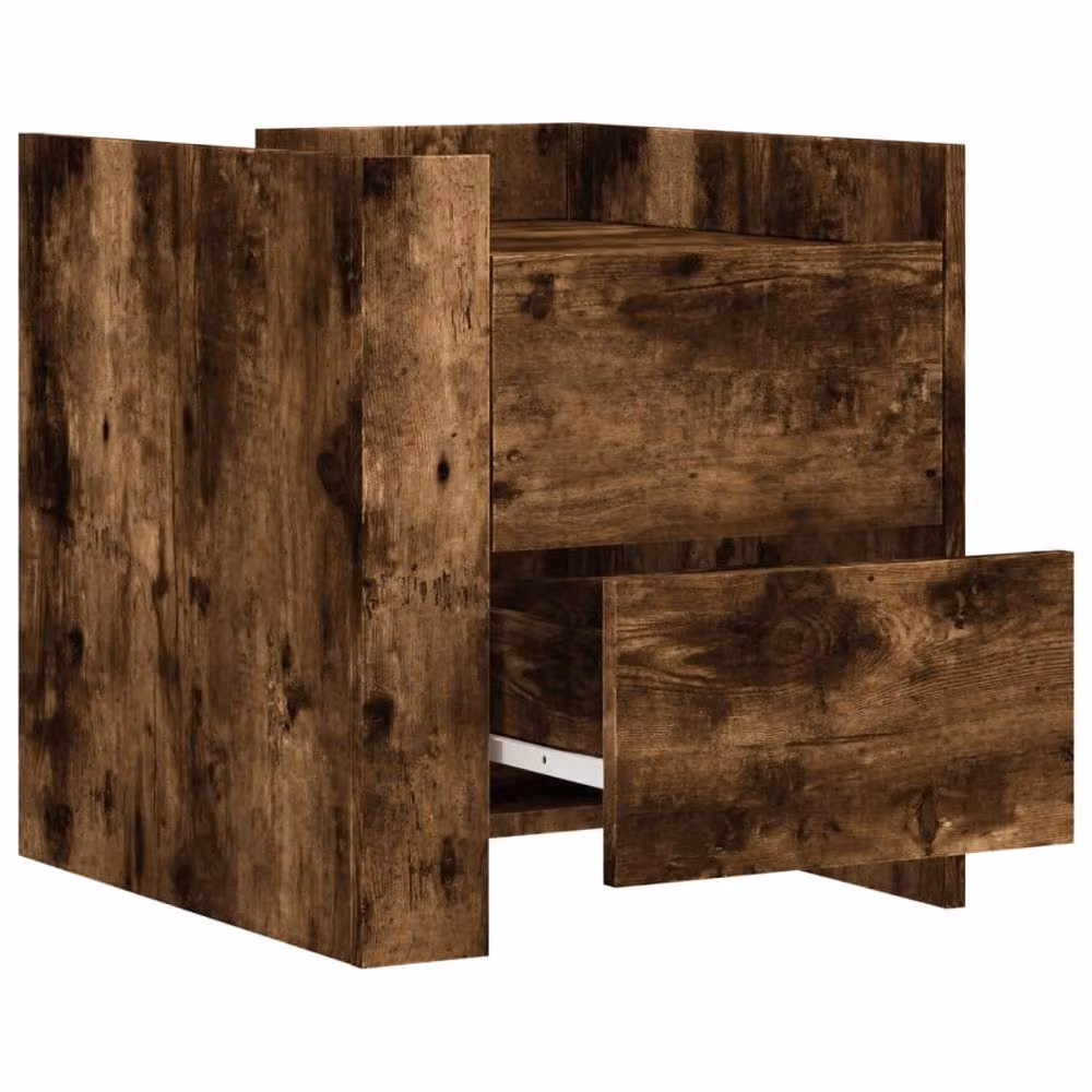 Berkfield Home Bedside Cabinet in Smoked Oak Brown, W/D/H: 45 x 50 x 50 cm – 5