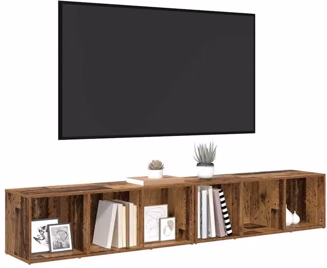 Berkfield Home Modern 2 Piece Old Wood Set in Brown