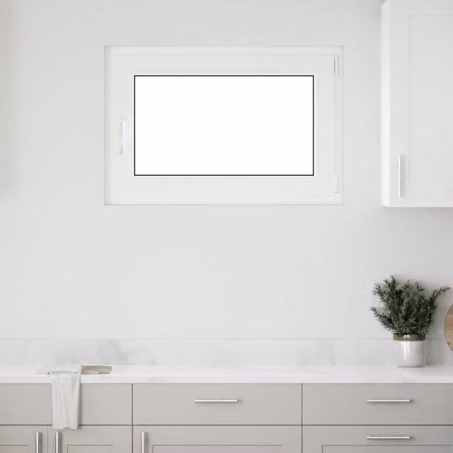 Berkfield Home RISOR White Plastic Basement Tilt and Turn Window, DIN Right, W: 90 cm, H: 50 cm