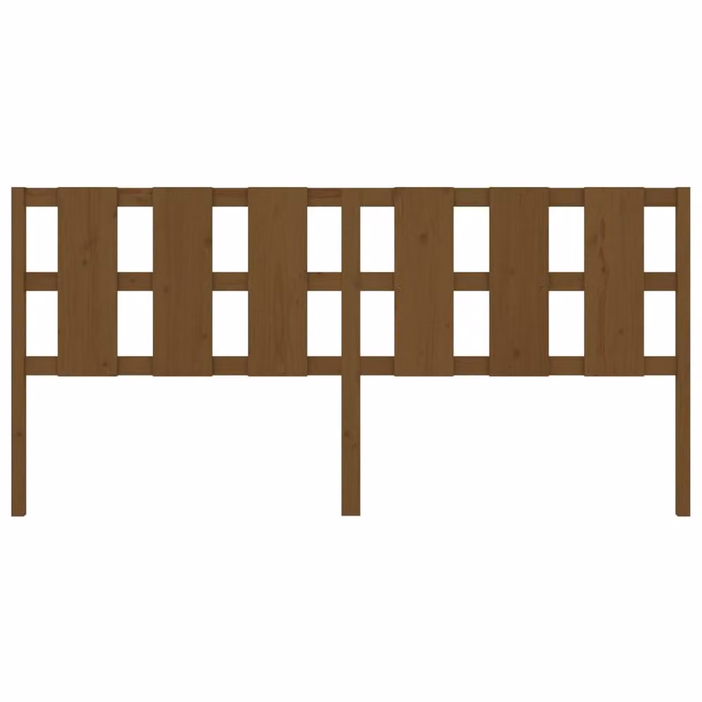Berkfield Home Rustic Solid Wood Pine Bed Headboard, Honey Brown, W: 205.5 cm, D: 4 cm, H: 100 cm – 3