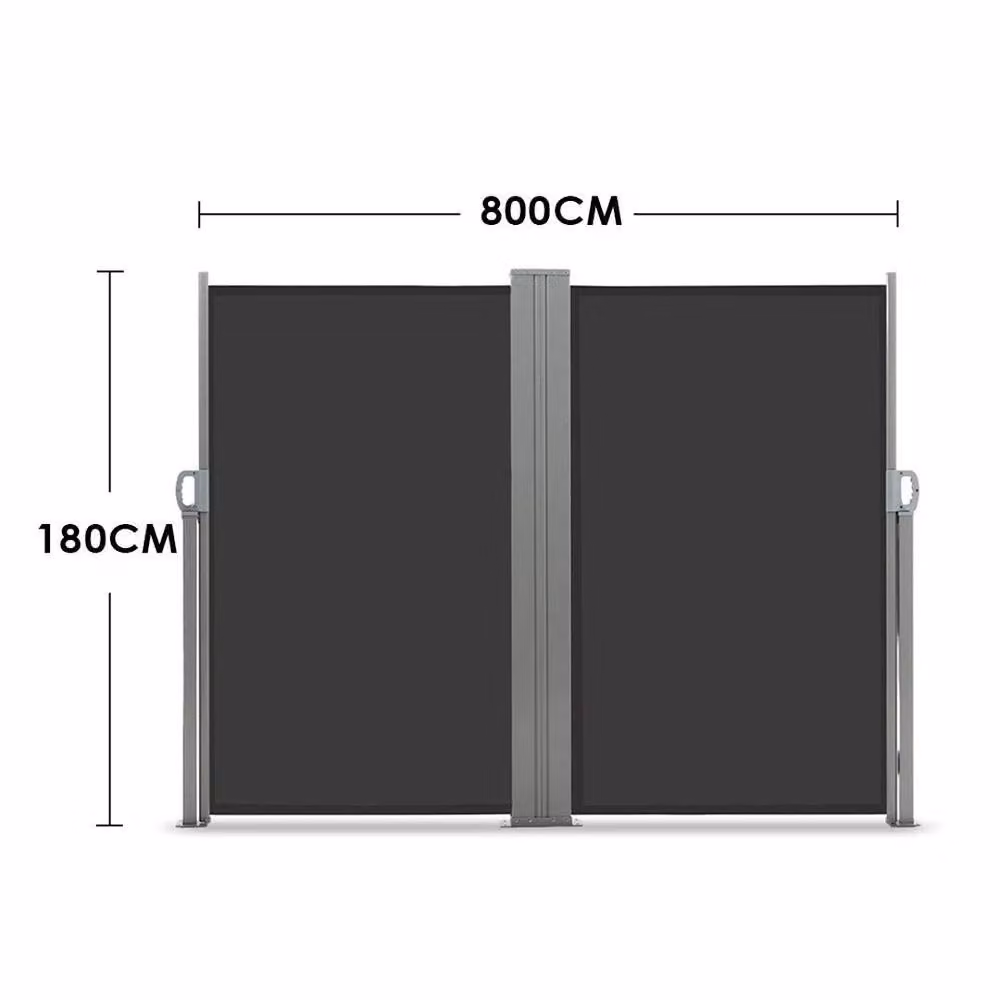 Kelvenix Two Sided Side Awning Windbreaker in Black, W/H: 800 x 180 cm – 2