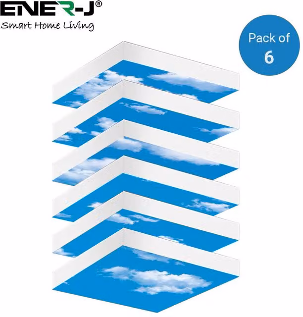 ENER-J SKY Cloud LED 3D Panel, 40W, White, W/D/H: 60 x 60 x 6 cm – 1