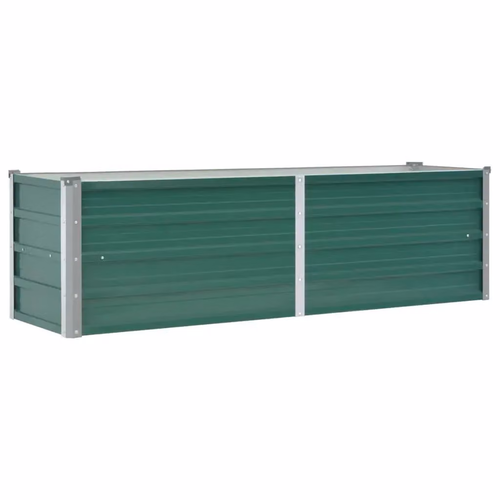 Berkfield Home Garden Galvanised Steel Raised Bed in Green, W/D/H: 160 x 40 x 45 cm – 2