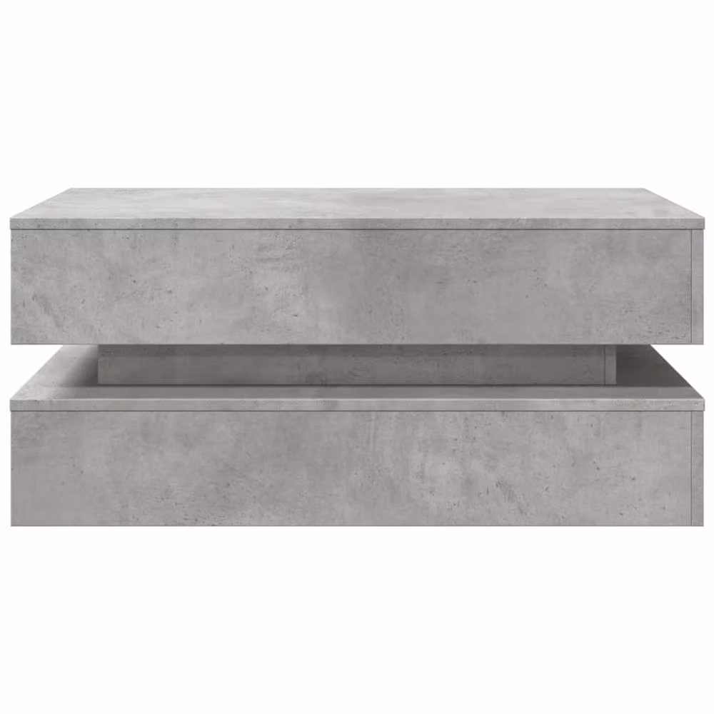 Berkfield Home Modern Coffee Table with LED Lights in Concrete Grey, W/D/H: 90 x 50 x 40 cm – 4