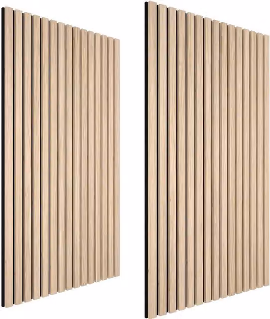 tectake Acoustic Wood Look Wall Panels in Brown