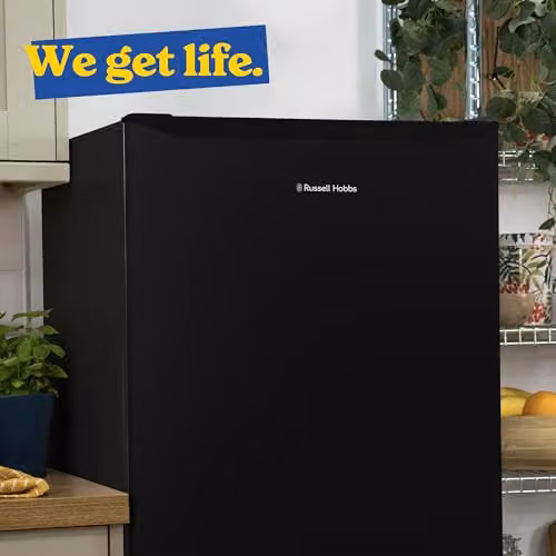 Russell Hobbs Freestanding Larder Fridge Black 242L, W: 55 cm, H: 143 cm, with Glass Shelves and Reversible Door – 6