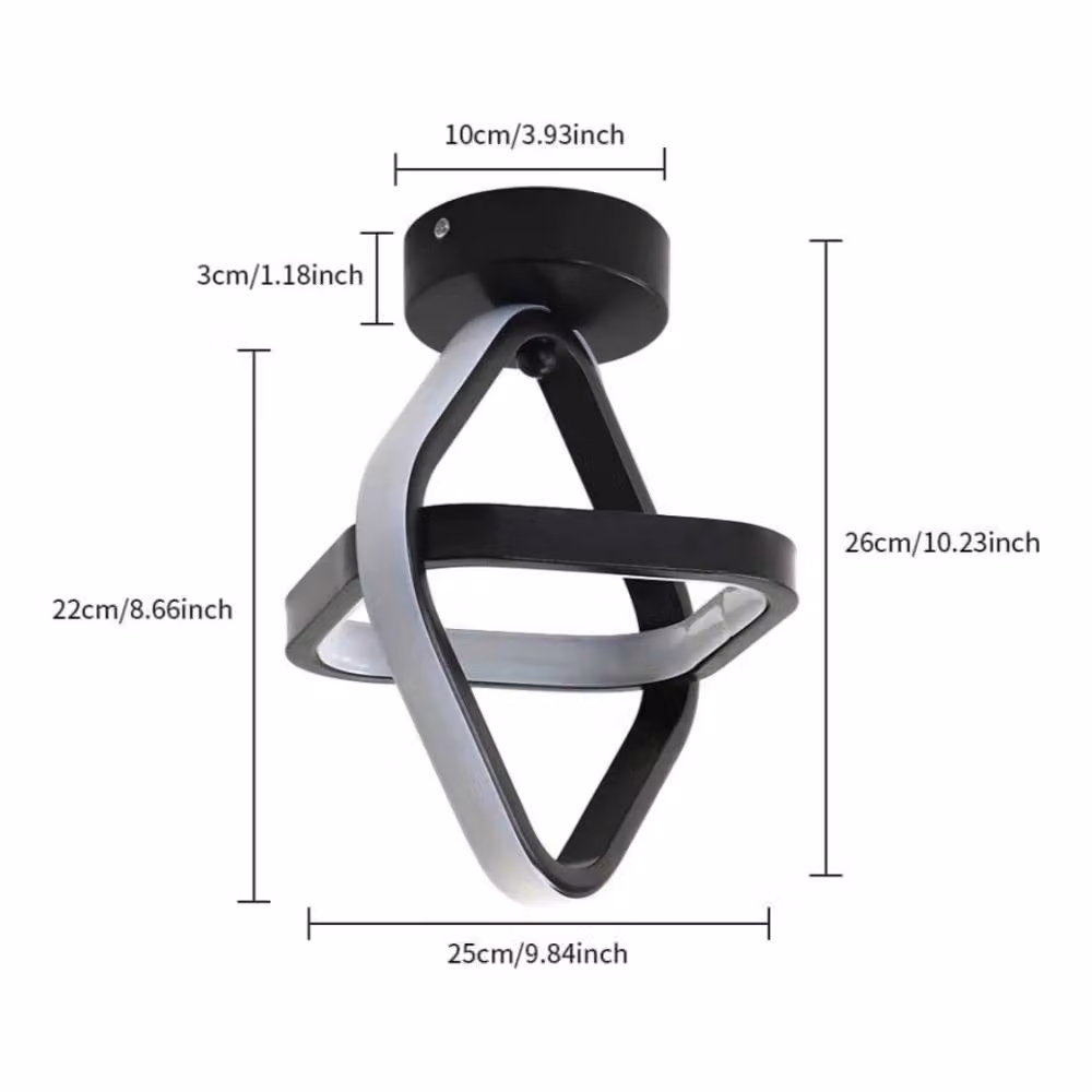 Pheashine Modern Black Square LED Ceiling Light, 24W, 3000K Warm White, W: 22 cm, D: 25 cm, H: 1 cm – 2