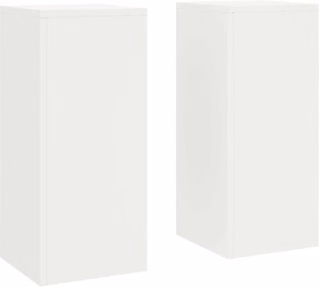Berkfield Home Set of 2 Modern Outdoor Metal Plant Stands in White, W/D/H: 24 x 24 x 55 cm