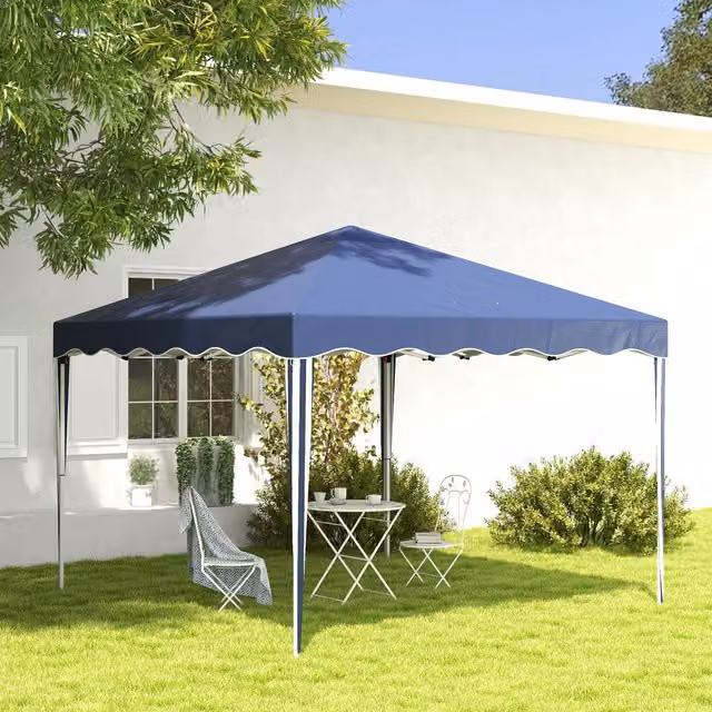 Outsunny Blue Pop Up Gazebo Canopy Portable Tent W/D/H: 300 x 300 x 300 cm