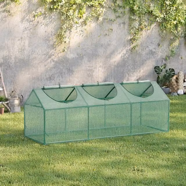 STILVORA Mini Greenhouse with Roll-Up Windows in Green, W/D/H: 60 x 60 x 60 cm – 1