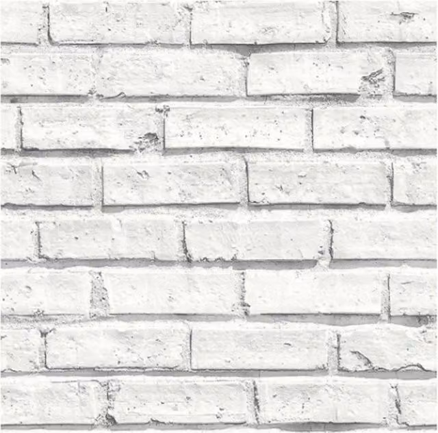 Arthouse City Rustic White and Light Grey Brick Painted Effect Paste the Wall Wallpaper