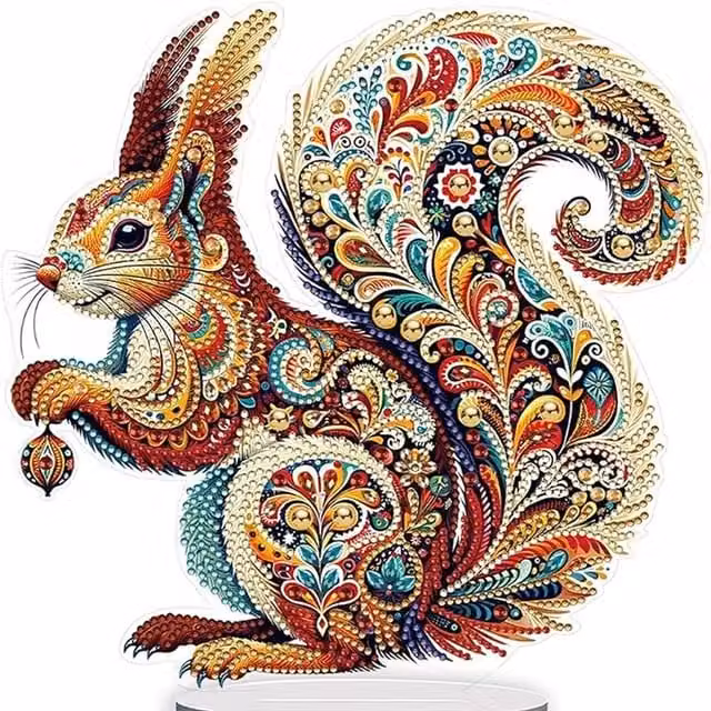 Syntego Mosaic Squirrel Tabletop Diamond Art Kit in Multicolour