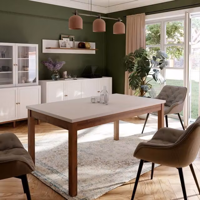 Furniture To Go Wensley Extendable Rectangular Dining Table in Light Grey Oak Finish