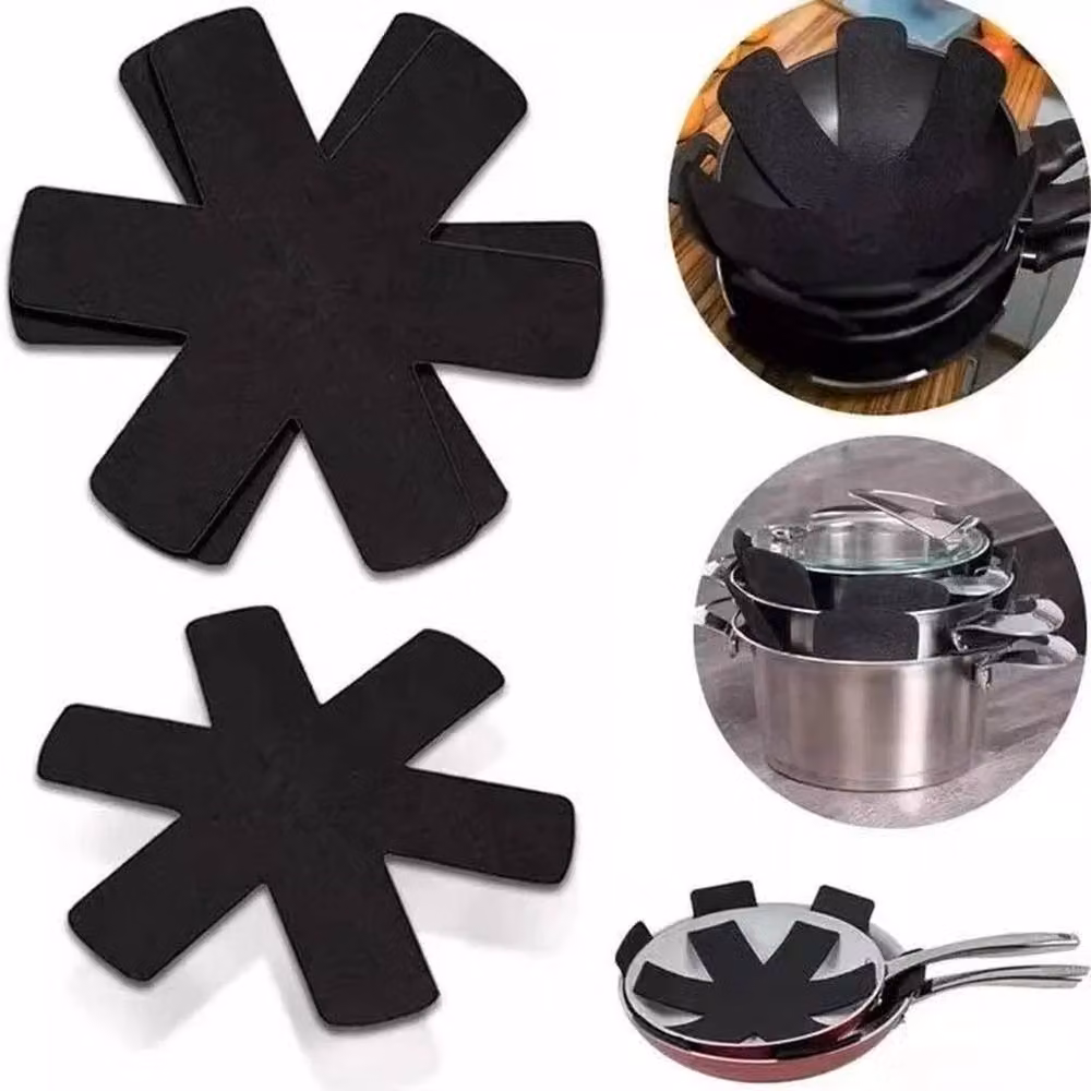 NESTLUNE Set of 12 Black Pot and Pan Protectors and Bowl Dividers, W/D/H: 100 x 15 x 15 cm – 5