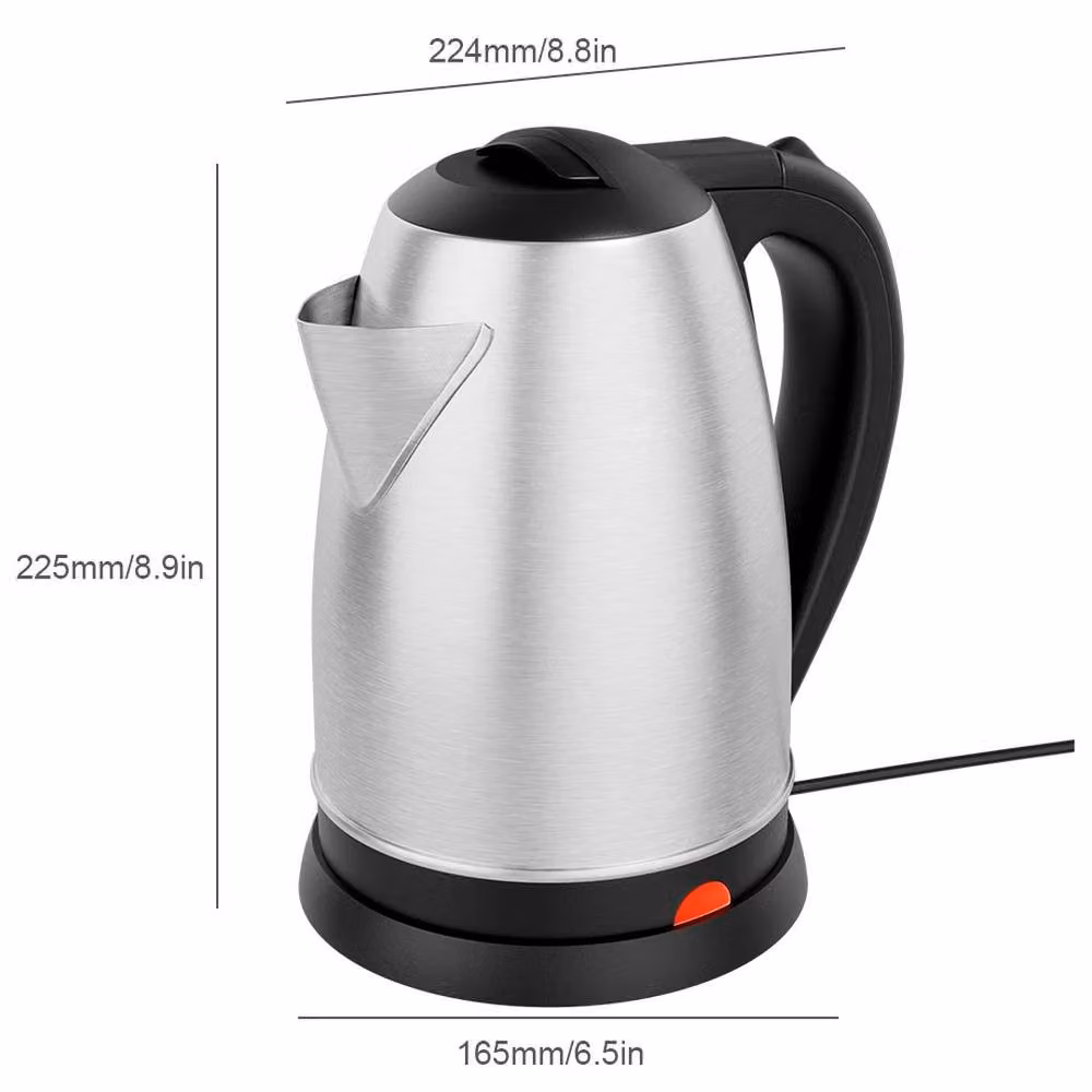 FLAVORA Cordless Electric Kettle 2L 1500W Stainless Steel in Silver – 2