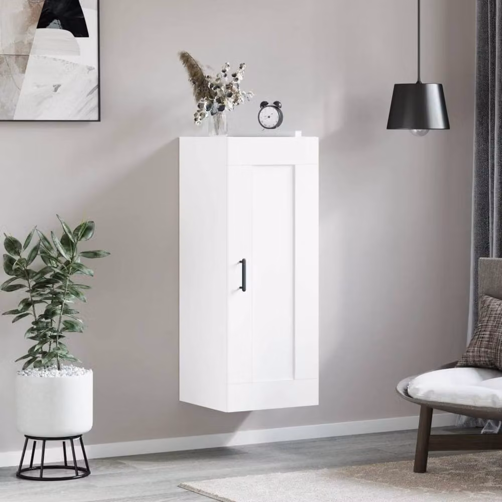 Berkfield Home Wall Mounted Cabinet in White, W/D/H: 34.5 x 34.0 x 90.0 cm – 3