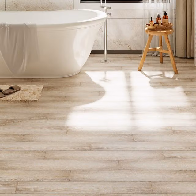 Darphe 36-Piece Self-Adhesive Wood-Look PVC Flooring in Brown and Beige