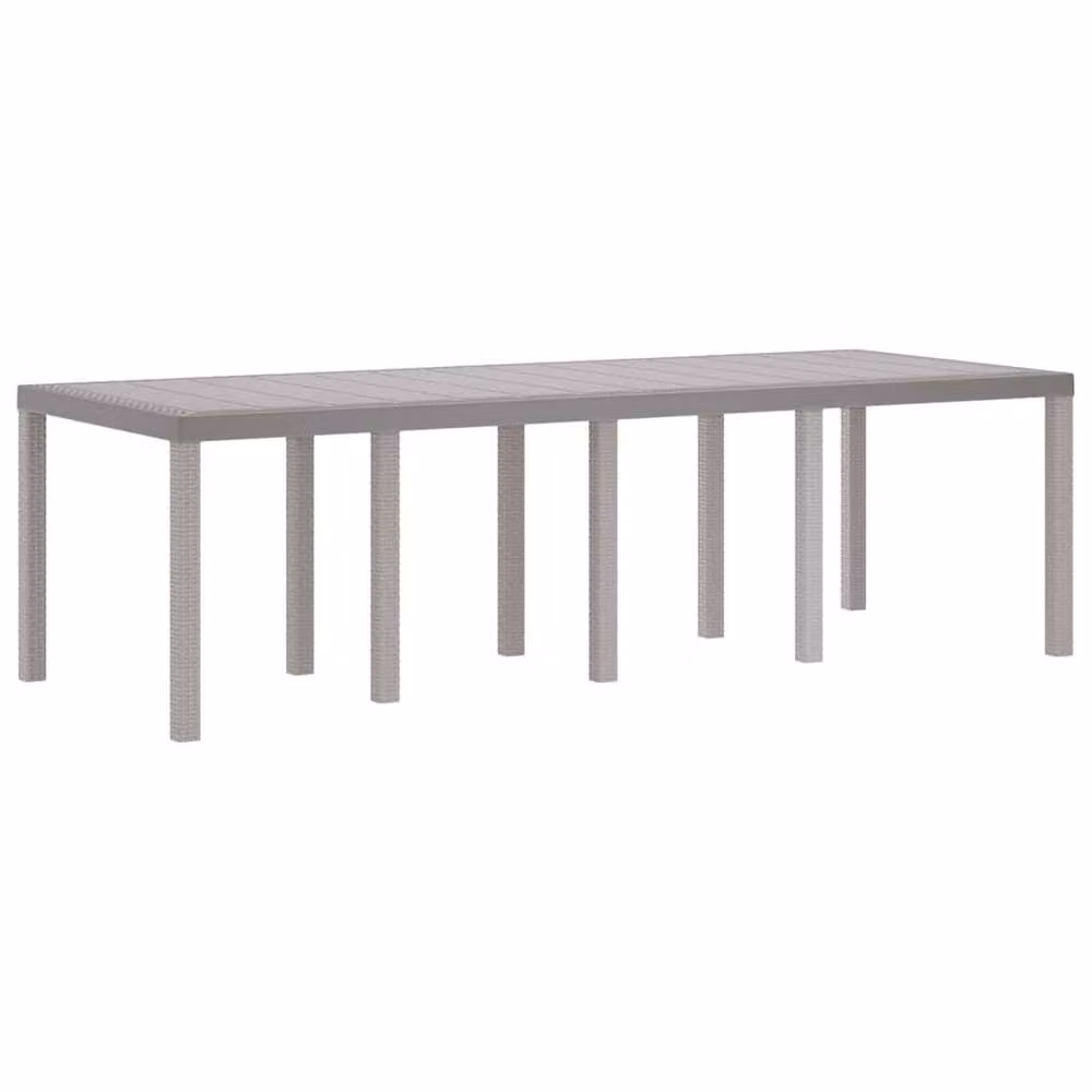 Berkfield Home Extendable Garden Table in Light Grey Poly Rattan, W/D/H: 250 x 100 x 73 cm – 2
