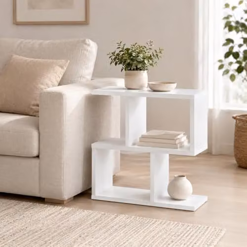 Shefa Eden 60 Narrow Side Table in White – 3