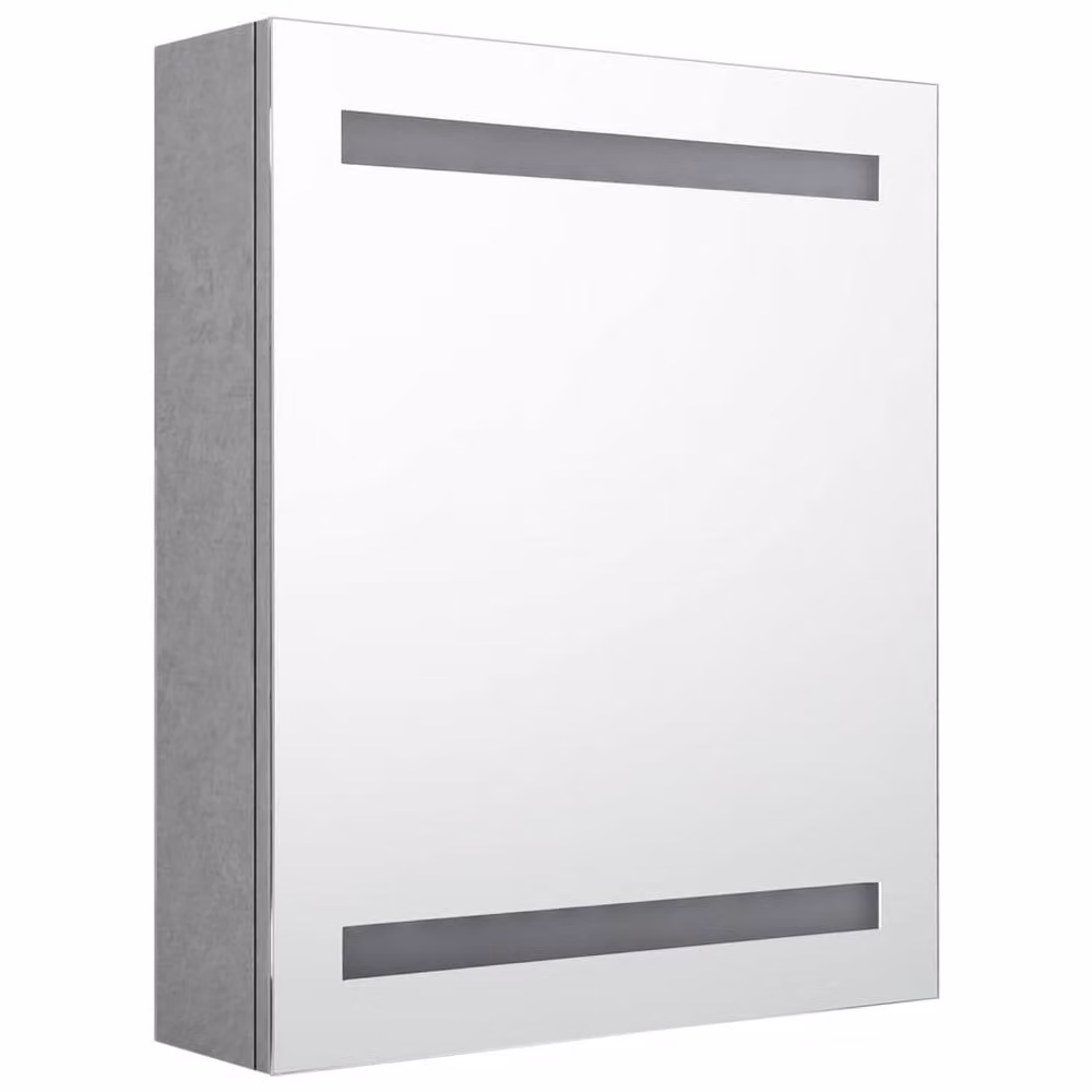 Berkfield Home LED Bathroom Mirror Cabinet in Concrete Grey, W/D/H: 50 x 14 x 60 cm – 2
