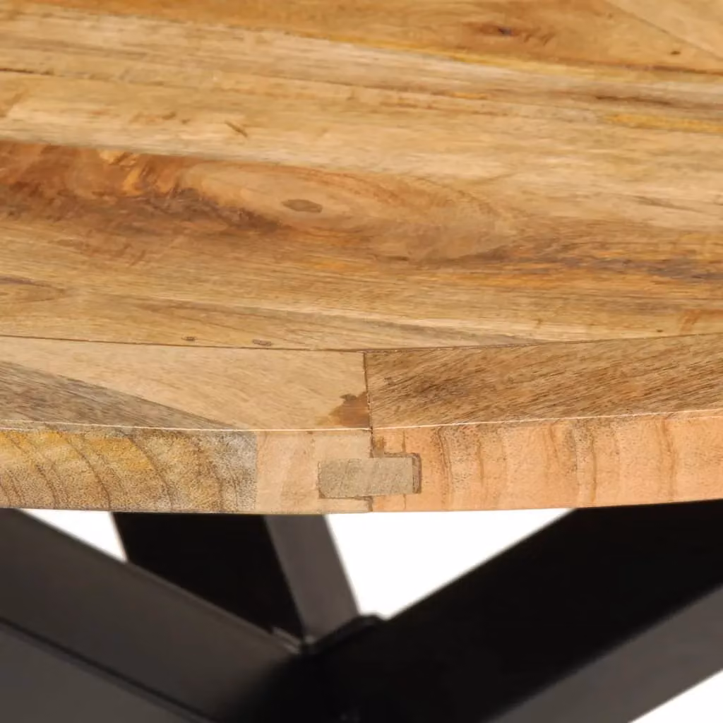 Berkfield Home Rectangular Solid Mango Wood Dining Table in Brown, W: 110 cm, D: 75 cm, H: 75 cm – 3