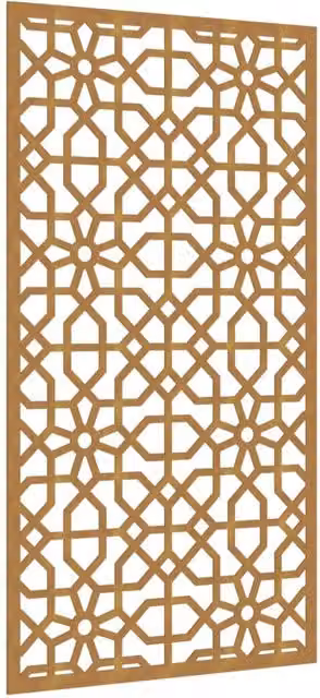 Berkfield Home Garden Moorish Geometric Wall Decoration, Brown Corten Steel, W: 105 cm, H: 55 cm – 1