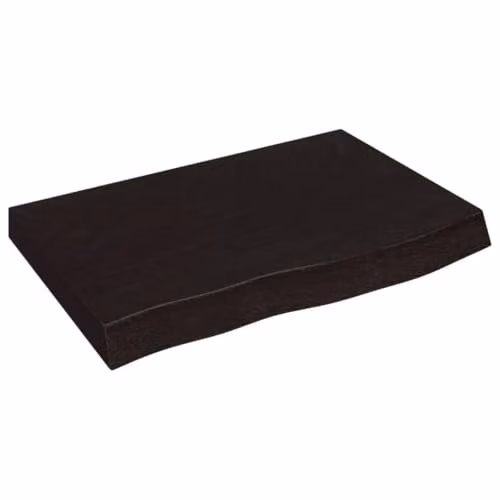 vidaXL Wall Mounted Oak Wood Shelf in Brown and Grey, W: 60 cm, D: 40 cm, H: 2-6 cm