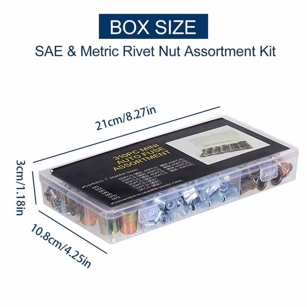 FLAVORA 310pc M3-M12 Mixed Rivnuts Blind Rivet Nuts Kit in Gold – 1