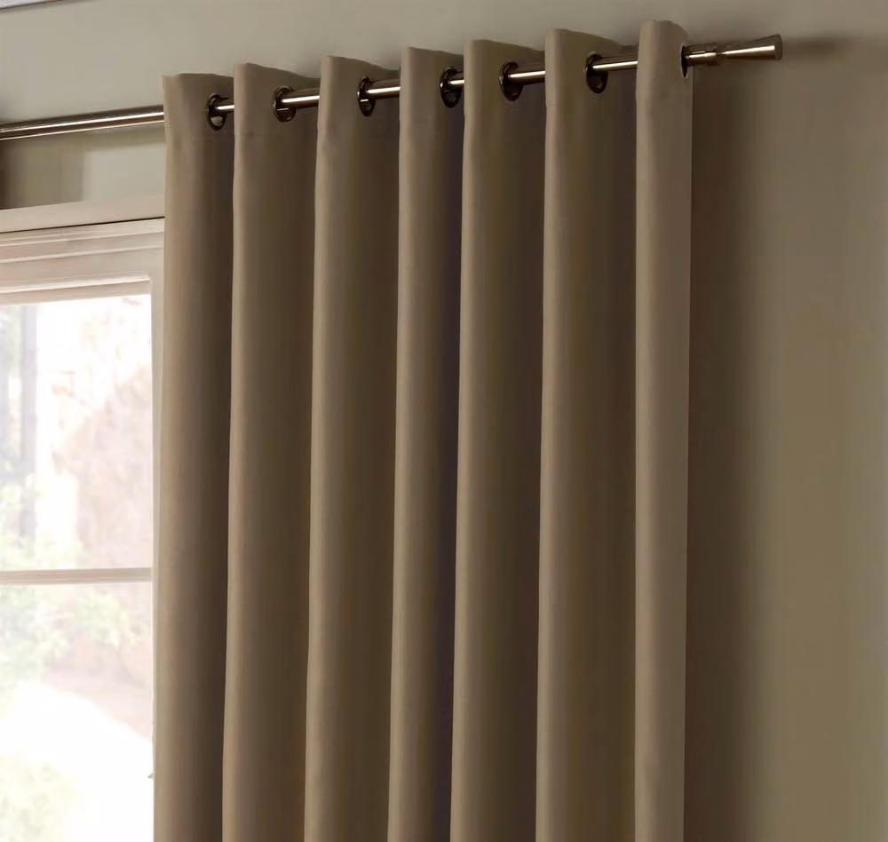 Luxury Living Plain Beige Blackout Eyelet Curtains, Width: 229 cm, Height: 183 cm – 2