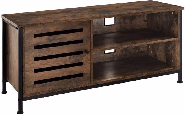 tectake Galway Industrial TV Stand in Brown and Black, Width: 110 cm – 1