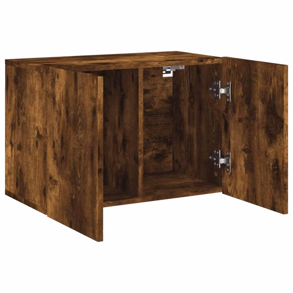 Berkfield Home Wall-mounted Smoked Oak TV Cabinet in Brown, W/D/H: 60 x 30 x 41 cm – 5