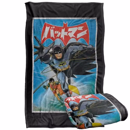 Warner Bros. Batman Robin Kanji Painted Super Soft Fleece Throw Blanket, Multicolour, W/D/H: 91 x 147 cm – 1