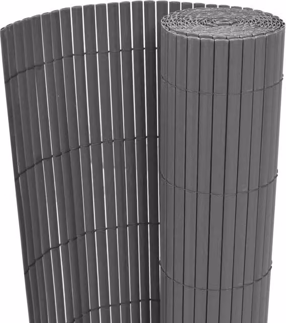 Berkfield Home Double-Sided PVC Garden Fence, Grey, H 90 cm x W 500 cm