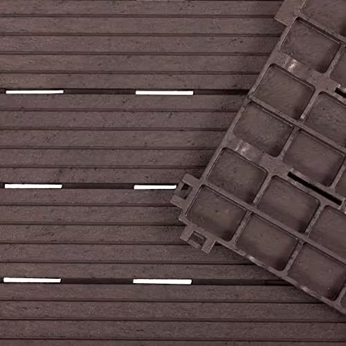 Nicoman Cosmopolitan Interlocking Garden Decking Tiles, Brown, W/D: 30 x 30 cm, 40 Pack – 1