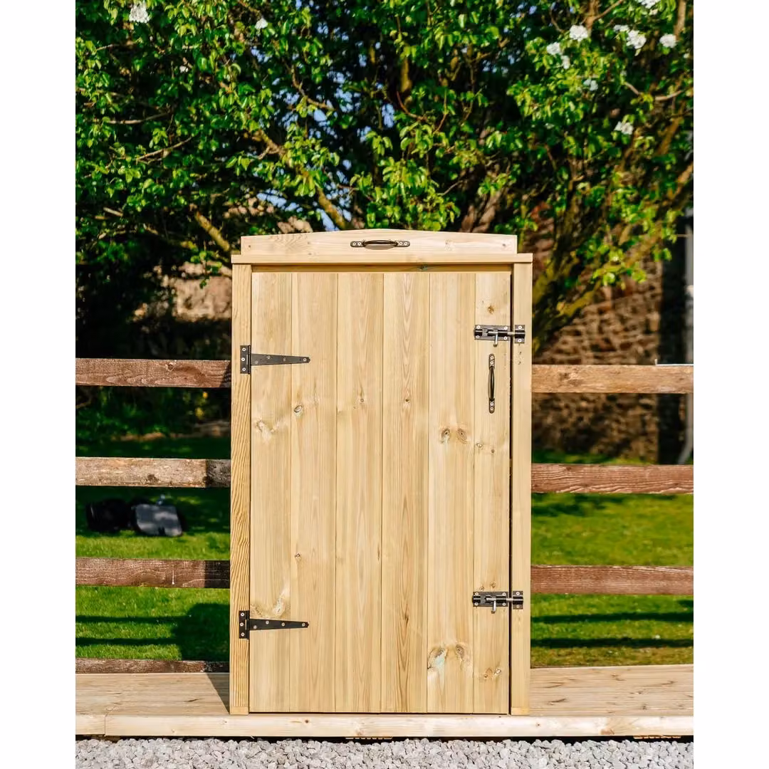 Buttercup Farm Chatburn Single Timber Wheelie Bin Store in Brown, W/D/H: 120 x 64 x 63 cm – 2
