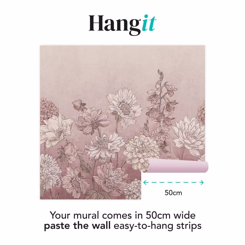 Superfresco Easy Muted Floral Lilac Print Wall Mural in Purple, W: 300 cm, H: 280 cm – 2
