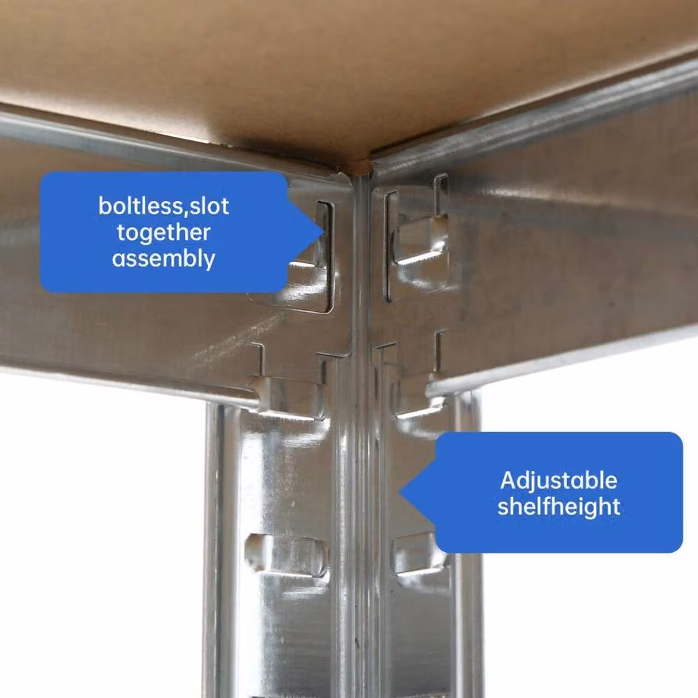 Hinsinc Silver Metal and MDF Garage Shelving with Adjustable Shelves, W/D/H: 50 x 50 x 50 cm – 3