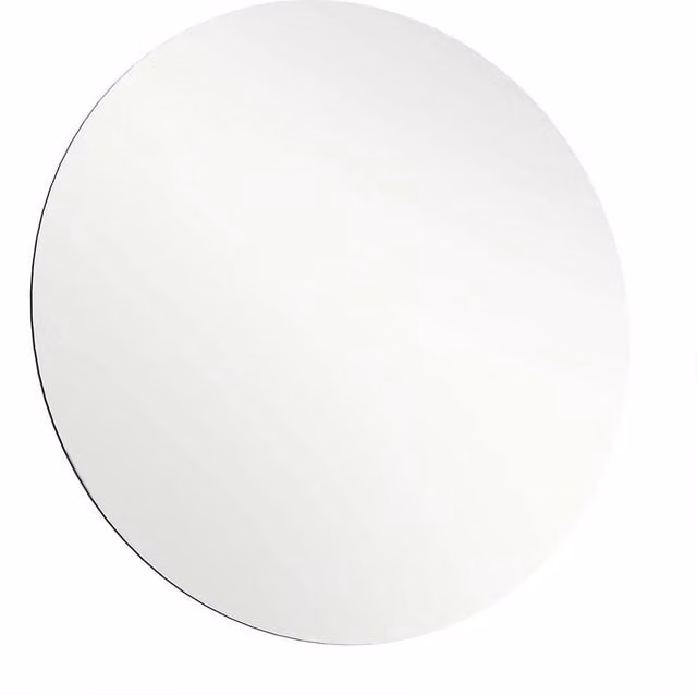 VOGREX Round Frameless Tempered Glass Wall Mirror in Clear, Diameter: 40 cm