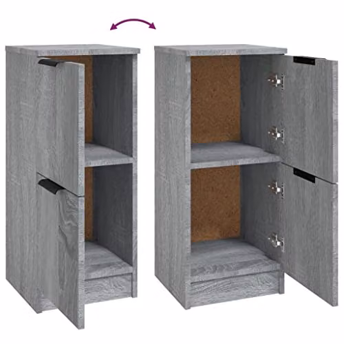 vidaXL Modern Grey Sonoma Sideboard in MDF, W/D/H: 30 x 30 x 70 cm – 3