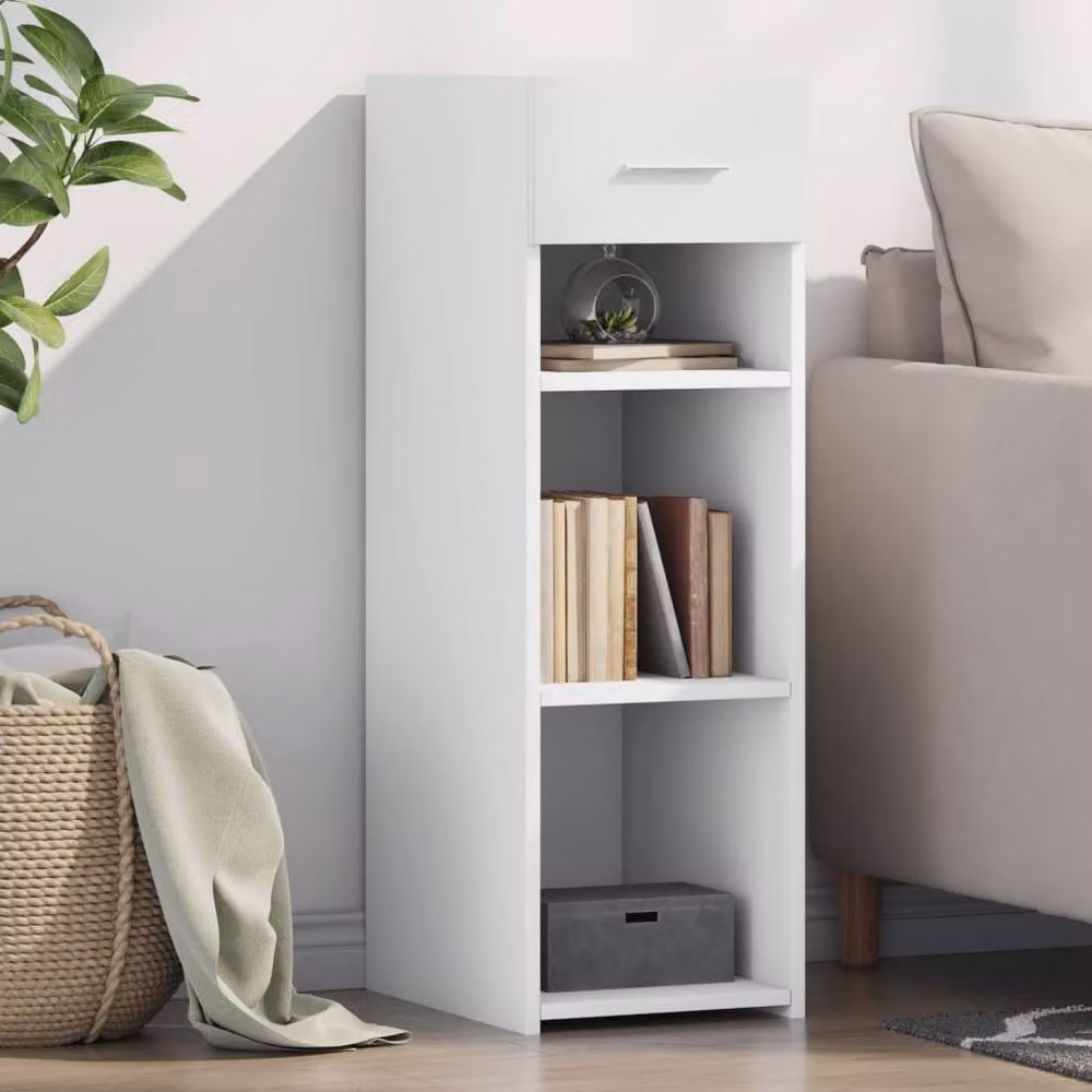 Berkfield Home White Minimalist Sideboard in Matt MDF, W/D/H: 30 x 42.5 x 93 cm – 2