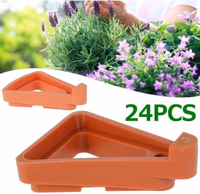 SPETLEK 24-Piece Invisible Low Profile Plastic Flower Pot Feet in Orange – 1