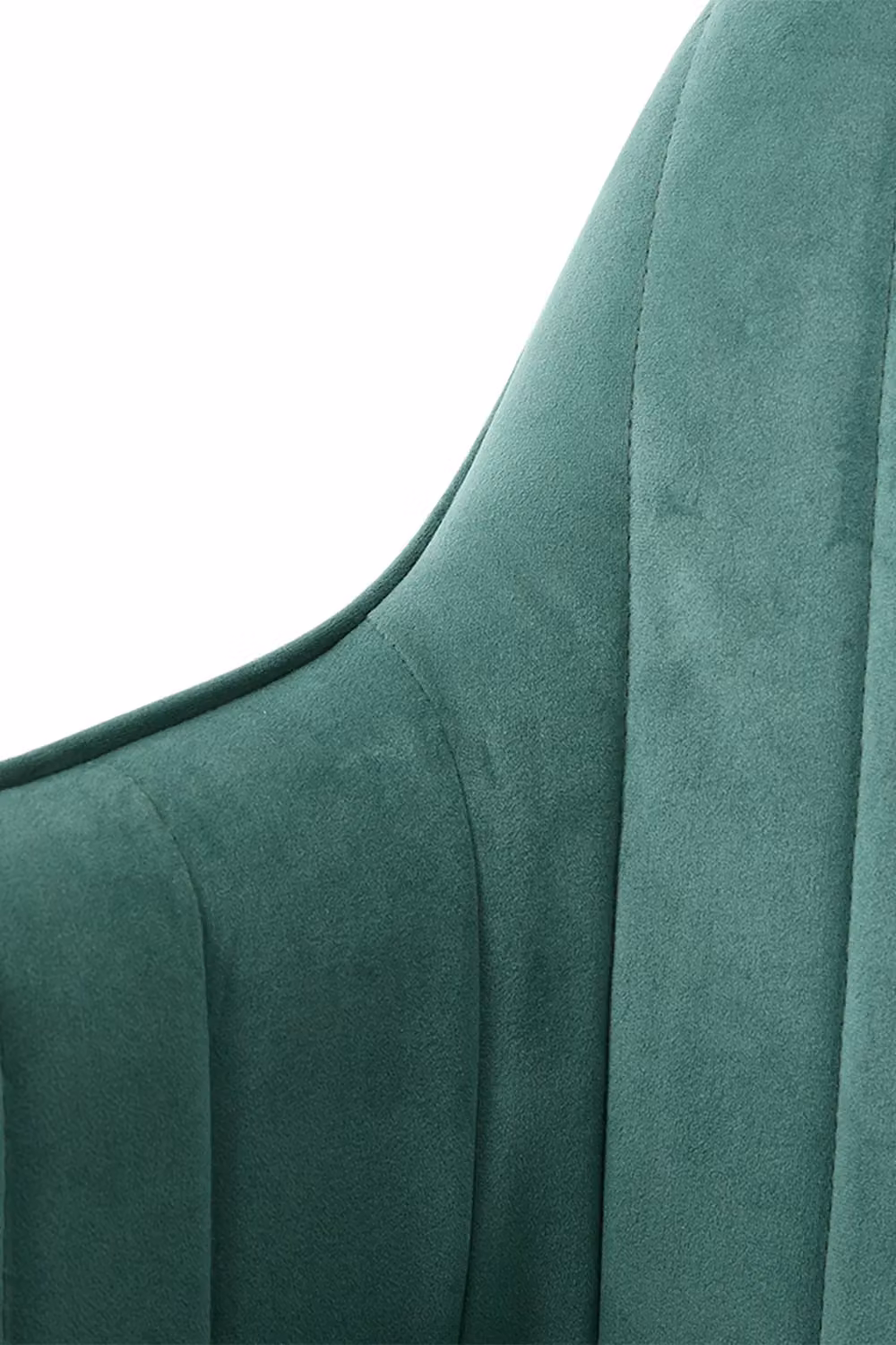 Living and Home Set of 2 Green Velvet Dining Chairs with Black Metal Legs – 3