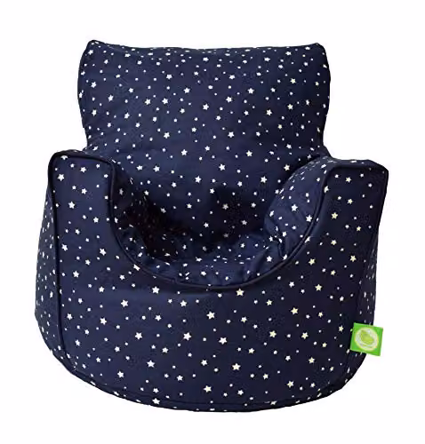 Bean Lazy Navy Blue Cotton Star Pattern Bean Bag Armchair for Children W/D/H: 60 x 60 x 50 cm