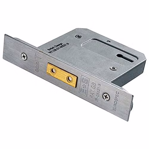 Loops 64mm Euro Profile 5 Lever Mortise Deadlock in Satin Stainless Steel Silver
